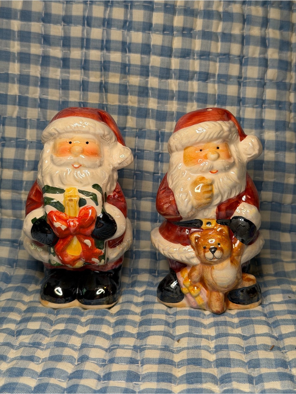 Vintage Certified International Ceramic Santa Claus Christmas Salt & Pepper Shak